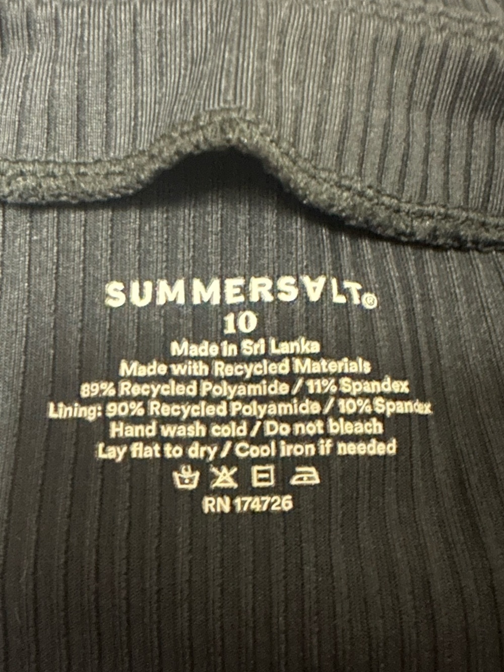 Summersalt The Ribbed Belted Backflip V-Neck One Piece Size 10 Black - Picture 9 of 9